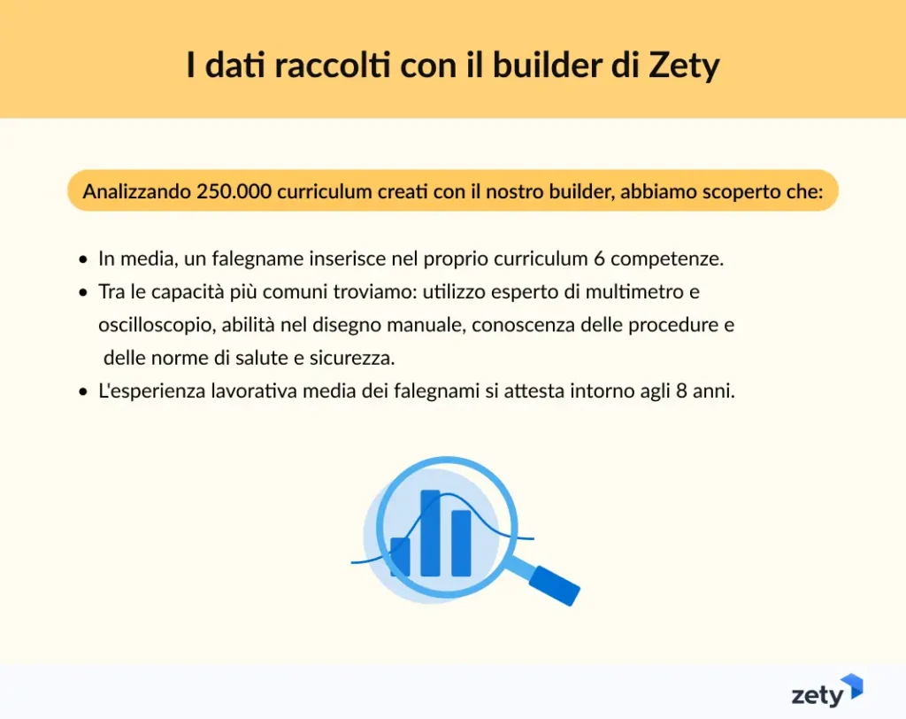 I dati raccolti con il builder di Zety